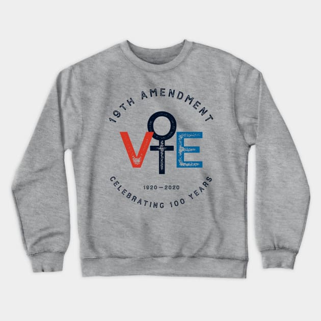 19th Amendment Centennial Logo - Votes Women Suffrage Design Crewneck Sweatshirt by Forest & Outlaw